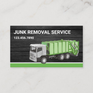 Carte De Visite Service d'enlèvement des ordures en bois gris fonc