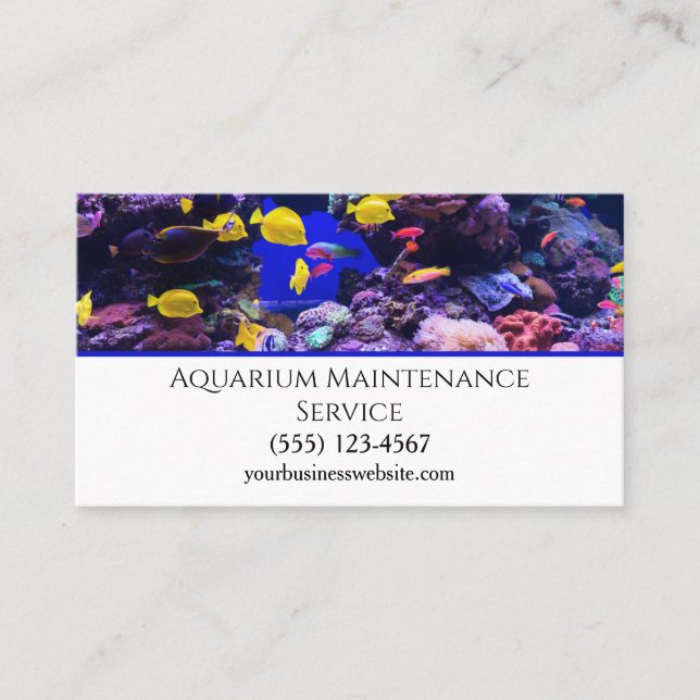 Carte De Visite Service d'entretien d'aquarium professionnel (Devant)