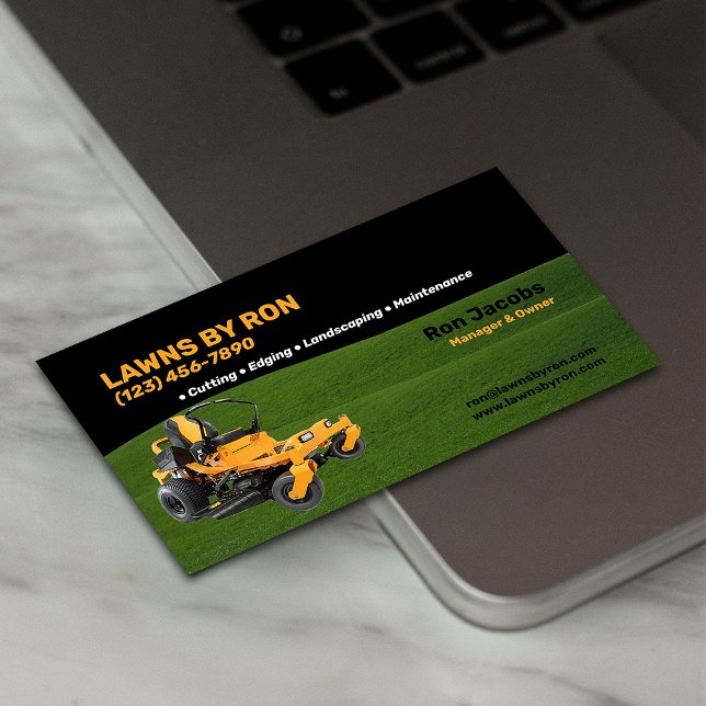 Carte De Visite Service d'entretien de pelouse et d'aménagement pa (Créateur téléchargé)
