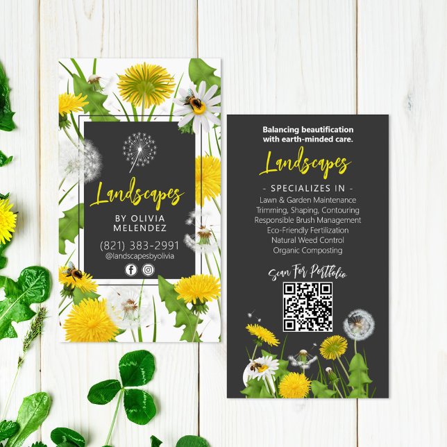 Carte De Visite Service d'entretien de pelouse naturelle Promo Dan (Créateur téléchargé)
