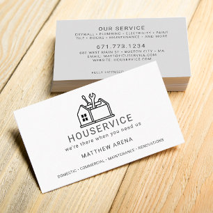 Carte De Visite Service d'entretien des entrepreneurs