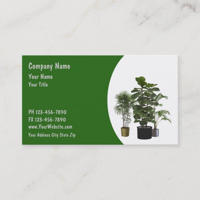 Carte De Visite Service d'entretien des Plantes de bureau (Devant)