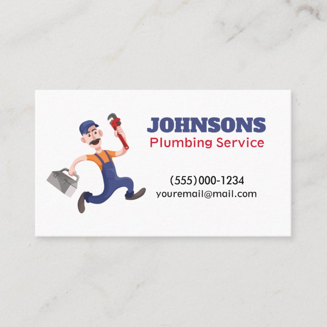 Carte De Visite Service d'entretien des plomberie Handyman (Devant)
