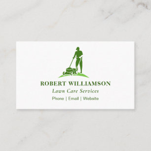 Carte De Visite Service d'entretien simple de la pelouse verte