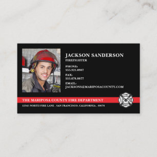 Carte De Visite Service des incendies Logo des pompiers Photo pomp