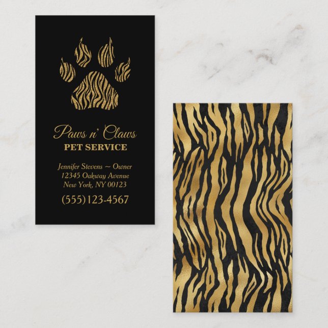 Carte De Visite Service d'impression pour animaux de compagnie Lux (Devant / Derrière)