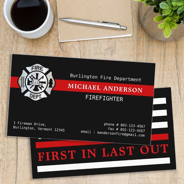 Carte De Visite Service d'incendie des pompiers sur mesure Logo de (Créateur téléchargé)