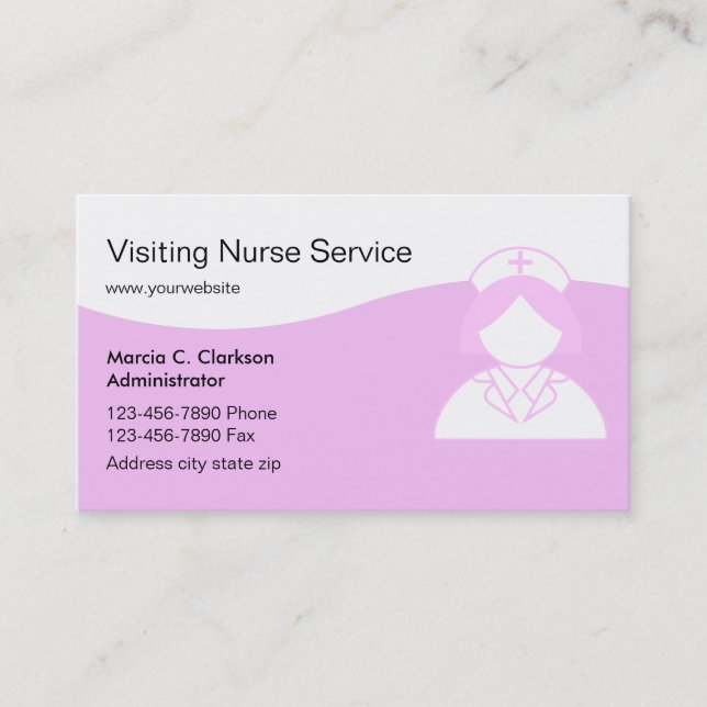 Carte De Visite Service d'infirmière à domicile (Devant)