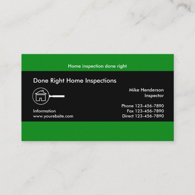Carte De Visite Service d'inspection à domicile (Devant)