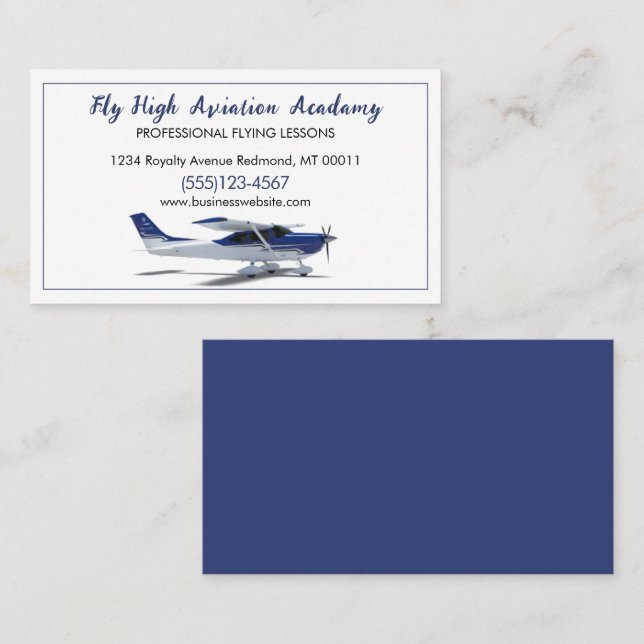 Carte De Visite Service d'instructeur de vol d'avion (Devant / Derrière)