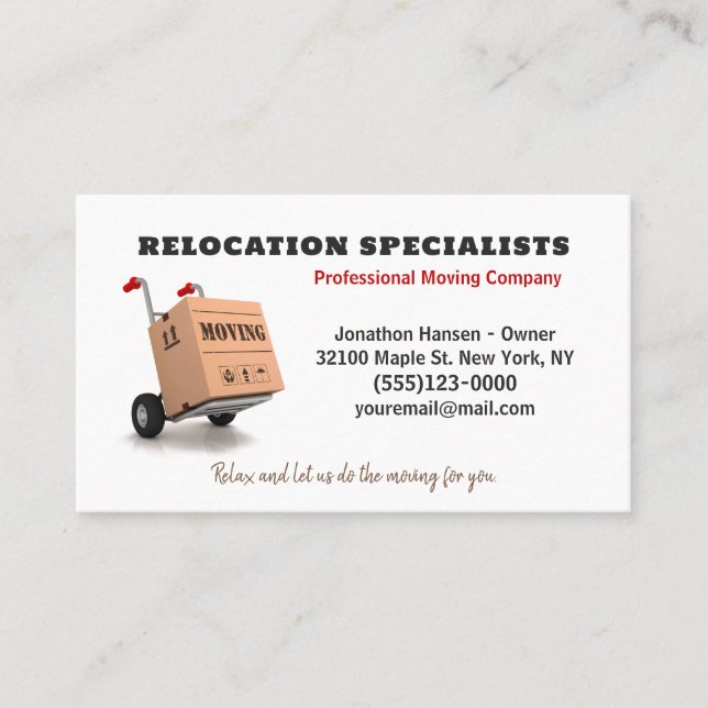 Carte De Visite Service Dolly Mover d'entreprise mobile profession (Devant)