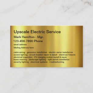 Carte De Visite Service Électricien Classique Moderne 