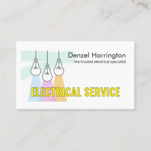 Carte De Visite Service Électrique Créatif Lumières Basses