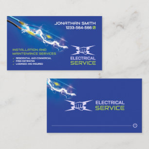Carte De Visite Service électrique, Electricien