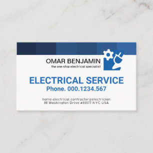 Carte De Visite Service électrique minimaliste simple à rayures bl