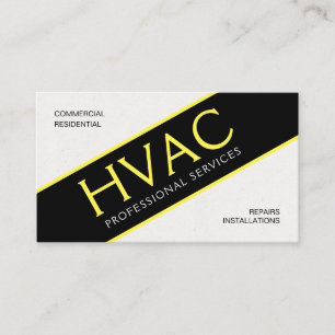 Carte De Visite Service HVAC jaune