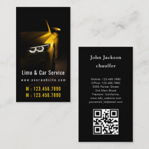 Carte De Visite Service Limo et voiture Code QR de la limousine do
