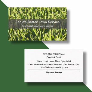 Carte De Visite Service local d'entretien de pelouse
