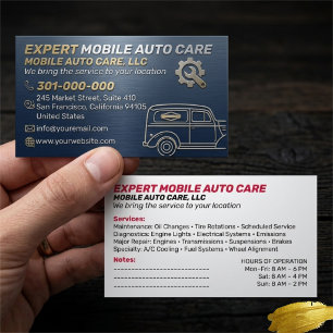 Carte De Visite Service Mécanique Auto Réparation & Spécialiste Cl