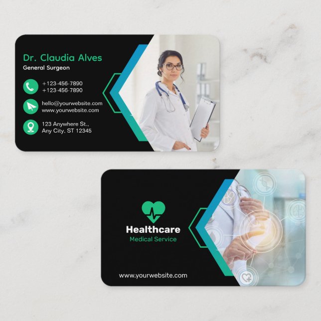 Carte De Visite Service Médicale créatif personnalisé (Devant / Derrière)