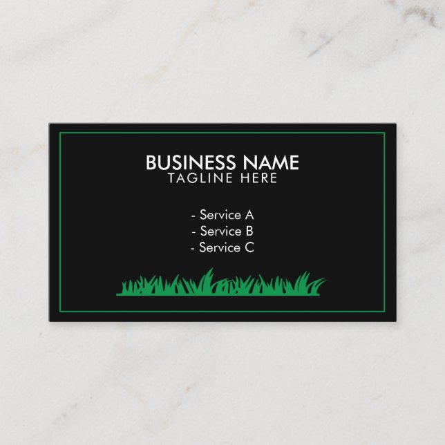 Carte De Visite Service moderne de laiton vert et noir (Devant)