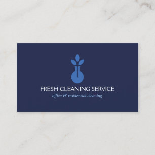 Carte De Visite Service moderne de nettoyage de logo bleu et accue