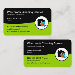 Carte De Visite Service Moderne De Nettoyage Double Côté