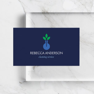 Carte De Visite Service moderne de nettoyage du logo Vase Bleu fon