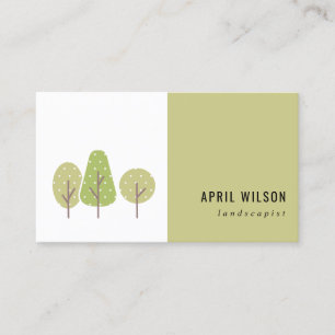 CARTE DE VISITE SERVICE PAYSAGE PASTEL GREEN TREE TRIO PAYSAGE