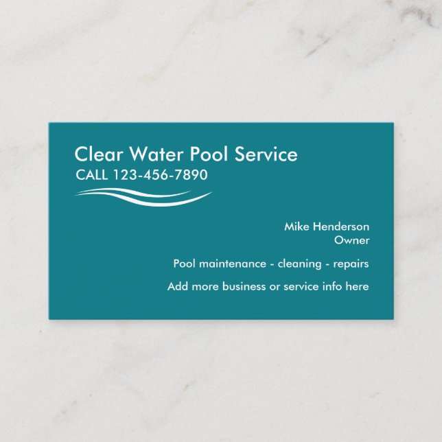 Carte De Visite Service Piscine (Devant)