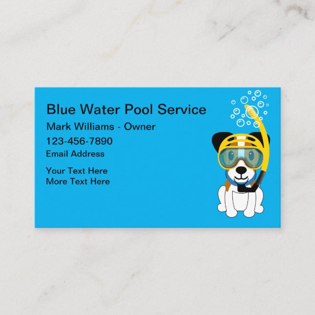 Carte De Visite Service Piscine Amusante Nouveau (Devant)