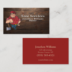 Carte De Visite Service professionnel d'ajustement en bois Logger 