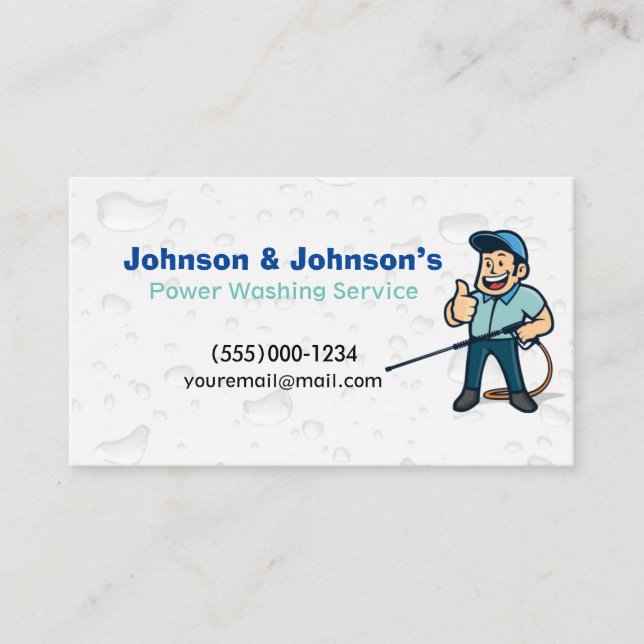 Carte De Visite Service professionnel de lavage de pression à l'ea (Devant)