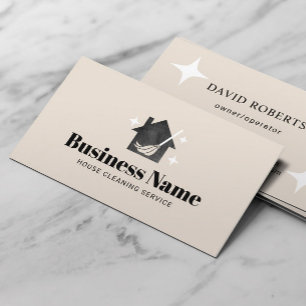 Carte De Visite Service professionnel de nettoyage de maison crème