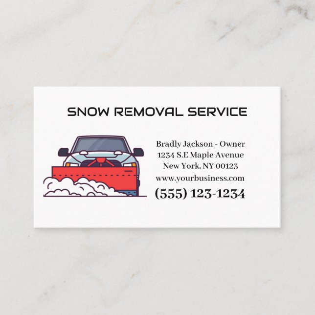 Carte De Visite Service professionnel de suppression de neige (Devant)