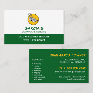 Carte De Visite Service professionnel d'entretien de pelouse