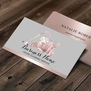 Carte De Visite Service rose de nettoyage de l'or Maid