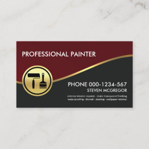 Carte De Visite Service Royal Red Gold Wave Peinture