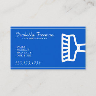 Carte De Visite Service simple de nettoyage des ménagères bleu et 