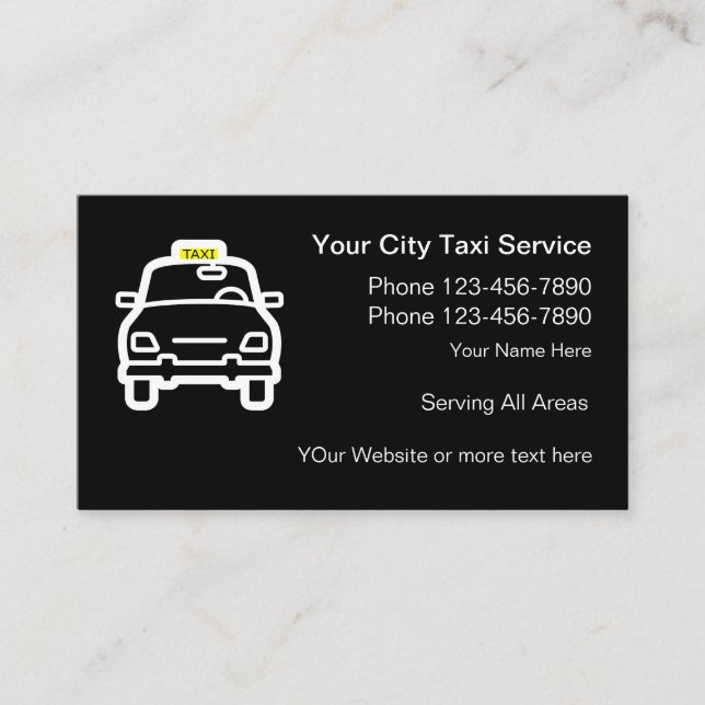 Carte De Visite Service simple de taxi de ville (Devant)