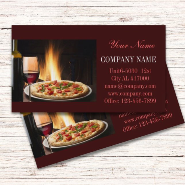 Carte De Visite service traiteur épicerie italienne Alimentation p (catering service deli shop Italian Food pizza Business Card)