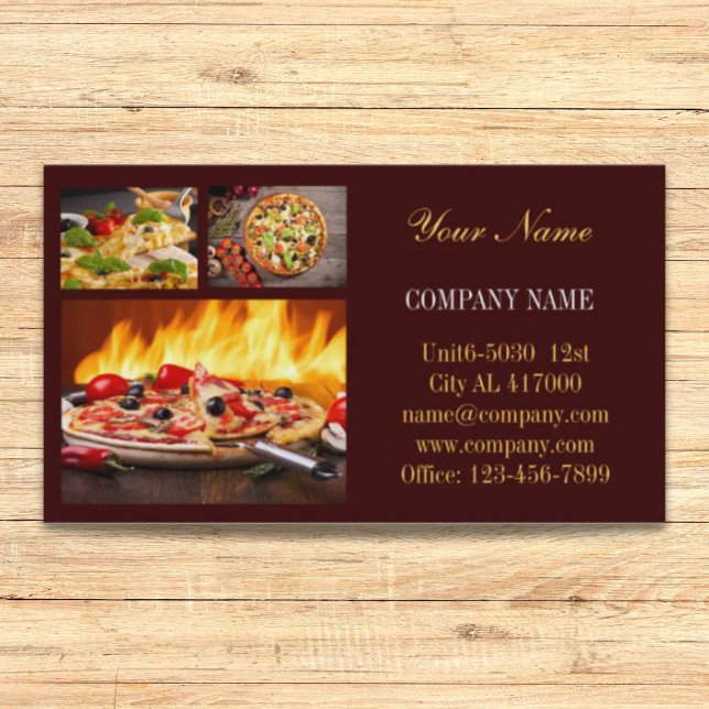 Carte De Visite service traiteur épicerie italienne Alimentation p (catering service deli shop Italian Food pizza Business Card)