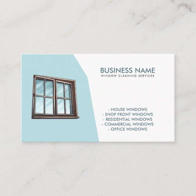 Carte De Visite Service unique de nettoyage de fenêtres Turquoise  (Devant)