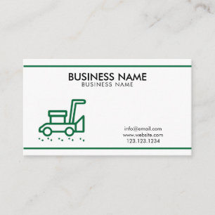 Carte De Visite Service unique de tondeuse blanche blanche verte e
