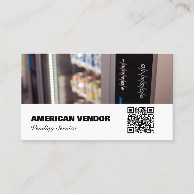 Carte De Visite Service Vending Service QR Code Fournisseur Snack  (Devant)