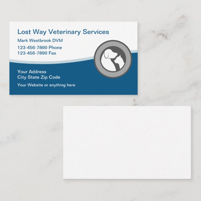 Carte De Visite Service vétérinaire tendance (Devant / Derrière)