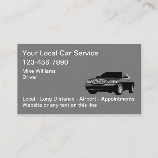 Carte De Visite Service Voiture Voiture Voiture Voiture Locale Cha (Devant)