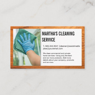 Carte De Visite Services à domicile   Fenêtre Nettoyage de collabo