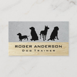 Carte De Visite Services animaux   Chiens   Motif bois