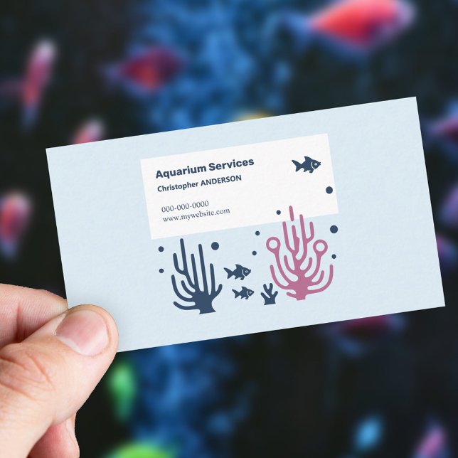 Carte De Visite Services aquariums - Poisson et corail (Aquarium Services - Fish & Coral Business Card)